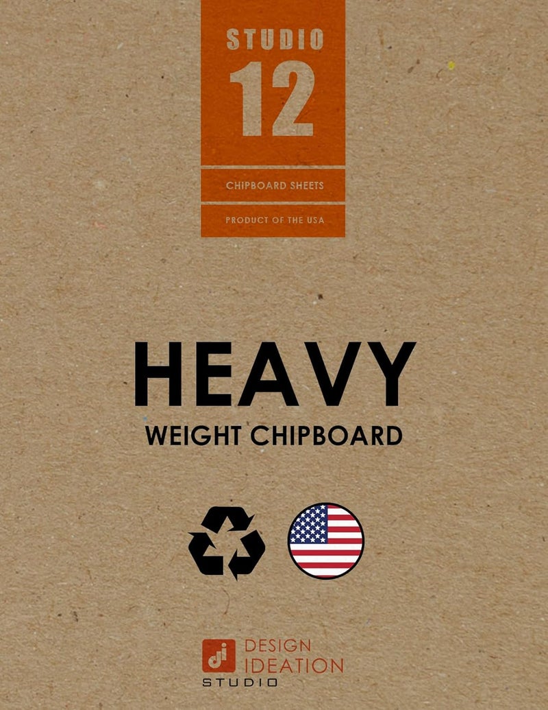 STUDIO 12 Heavy Weight Chipboard Sheets. Brand. (8.5" x 11") .050” Thickness. (25 Sheets) - Image 1